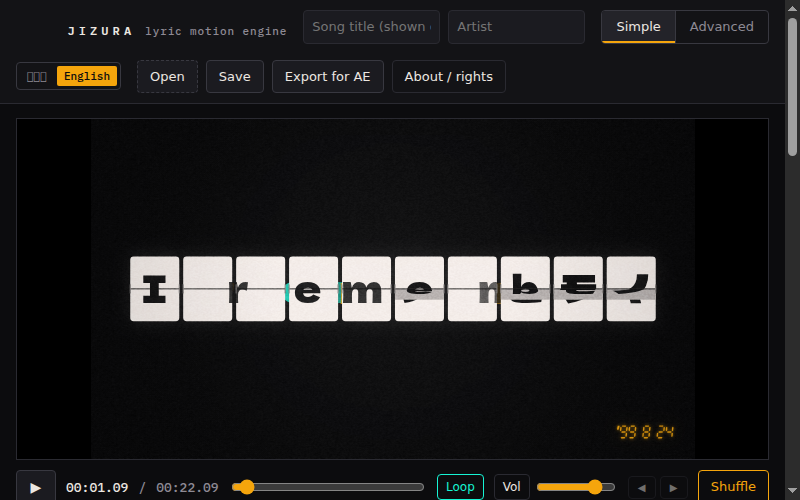JIZURA Lyric Motion